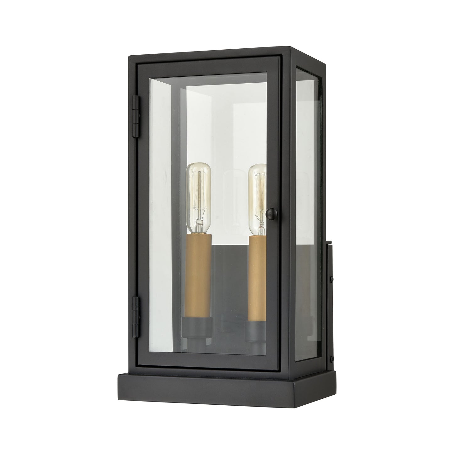 45492/2 - Crofton 10" Wide 2-Light Outdoor Sconce in Charcoal with Clear Glass