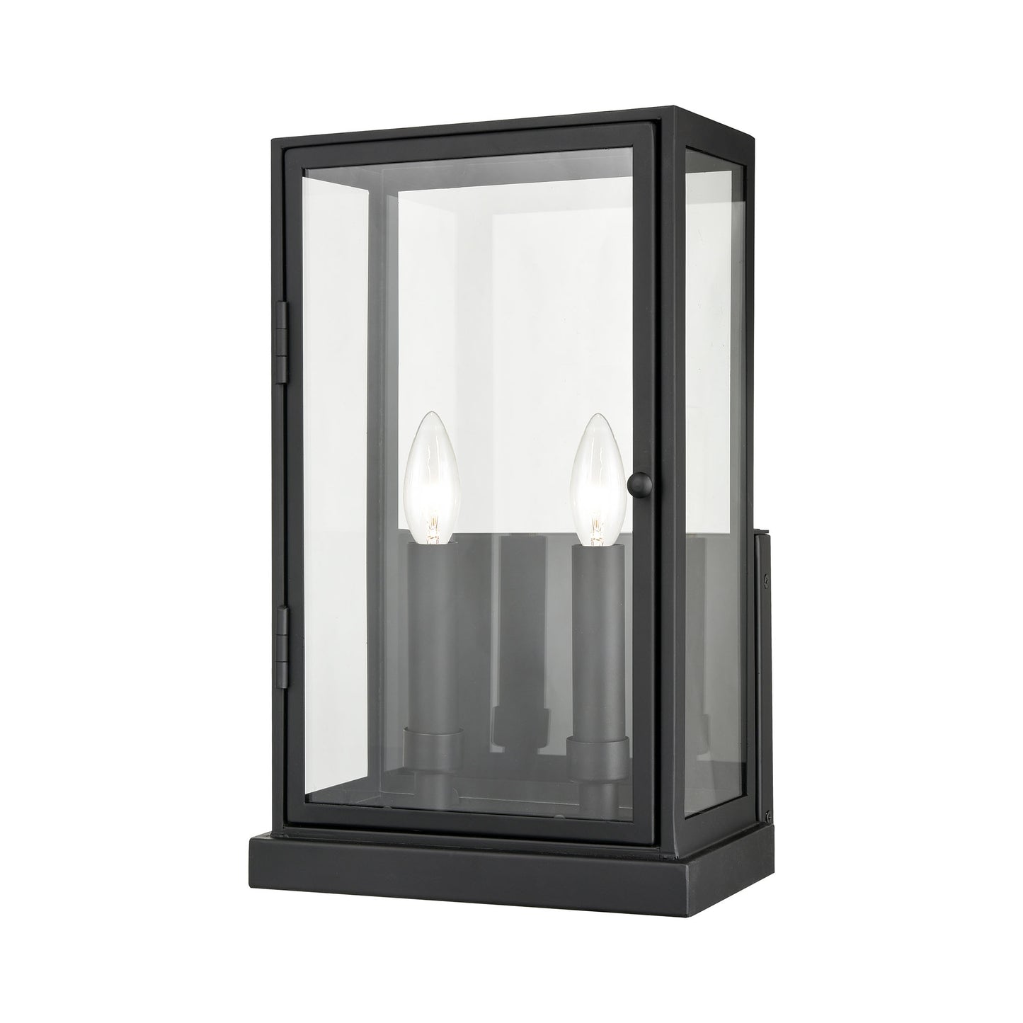 45492/2 - Crofton 10" Wide 2-Light Outdoor Sconce in Charcoal with Clear Glass