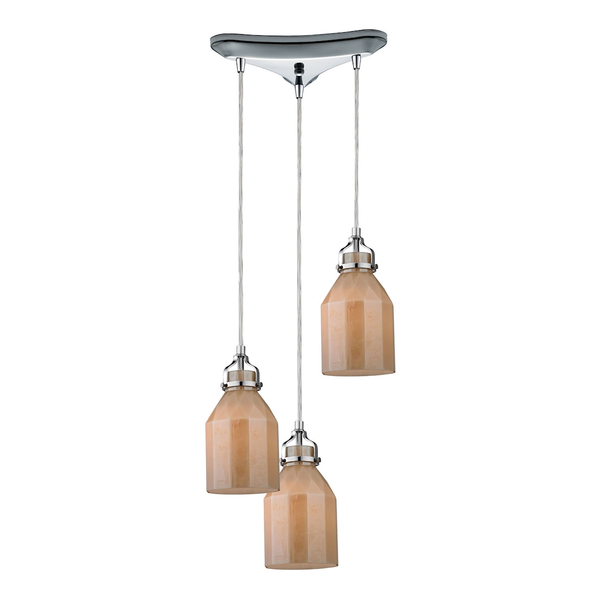 46029/3 - Danica 10'' Wide 3-Light Pendant - Polished Chrome and Cream Champagne Glass