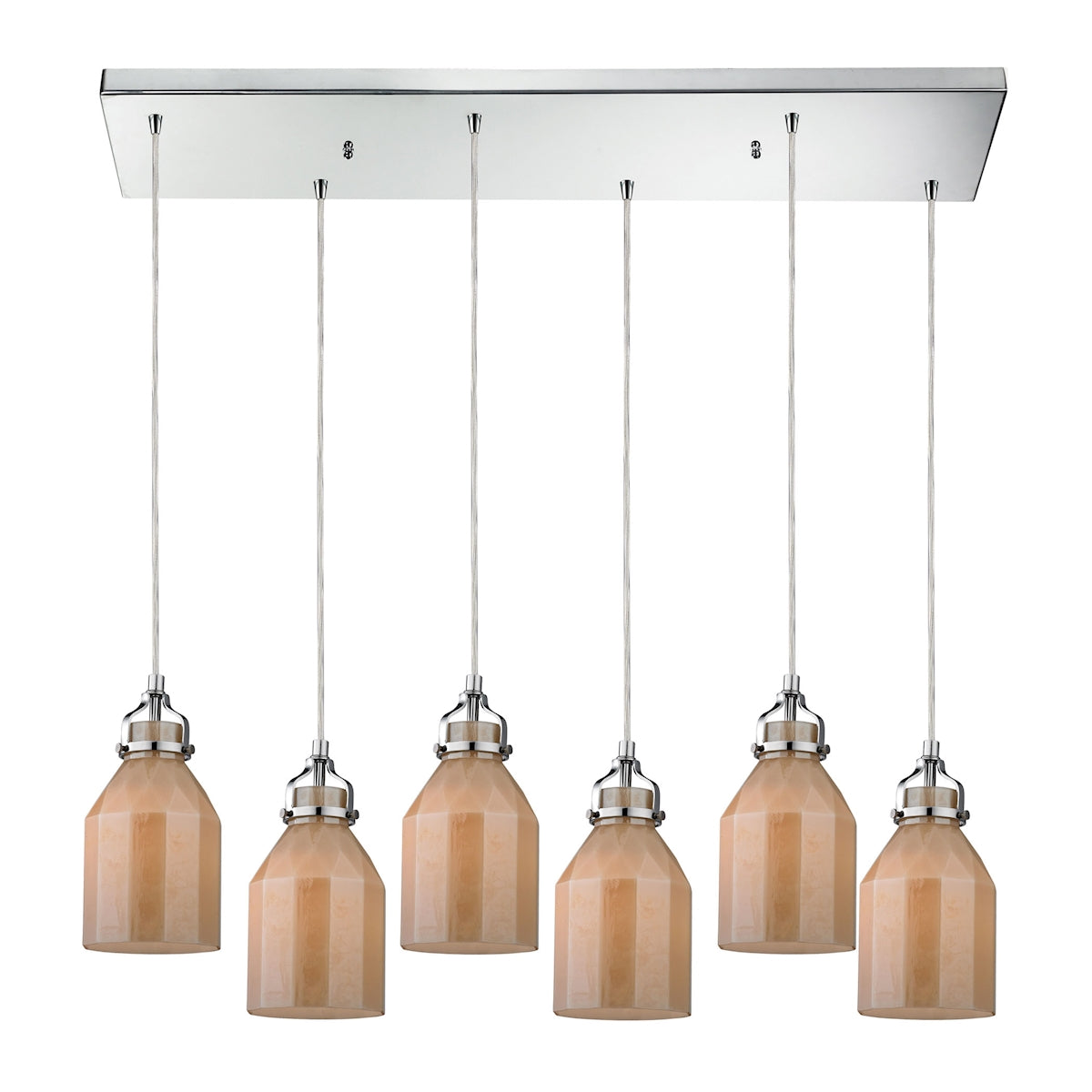 46029/6RC - Danica 30'' Wide 6-Light Pendant - Polished Chrome and Cream Champagne Glass