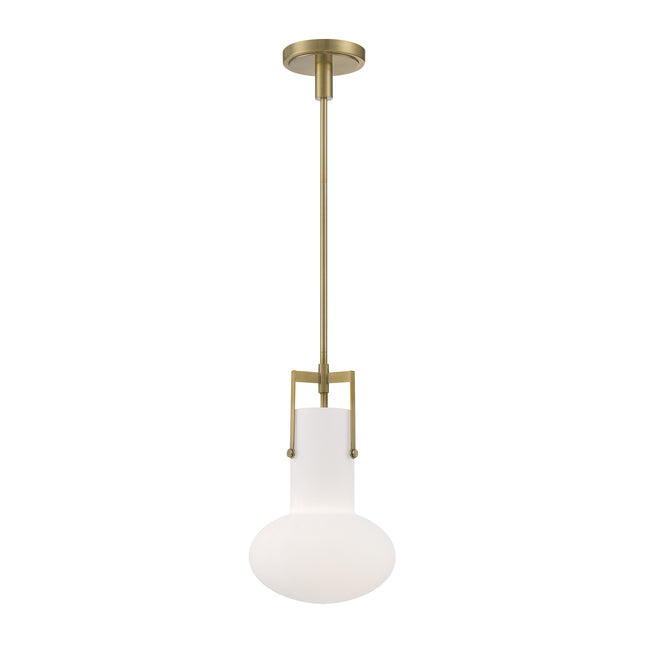 4641-AN-MO - Izel 1-Light Glass Pendant - Antique Brass