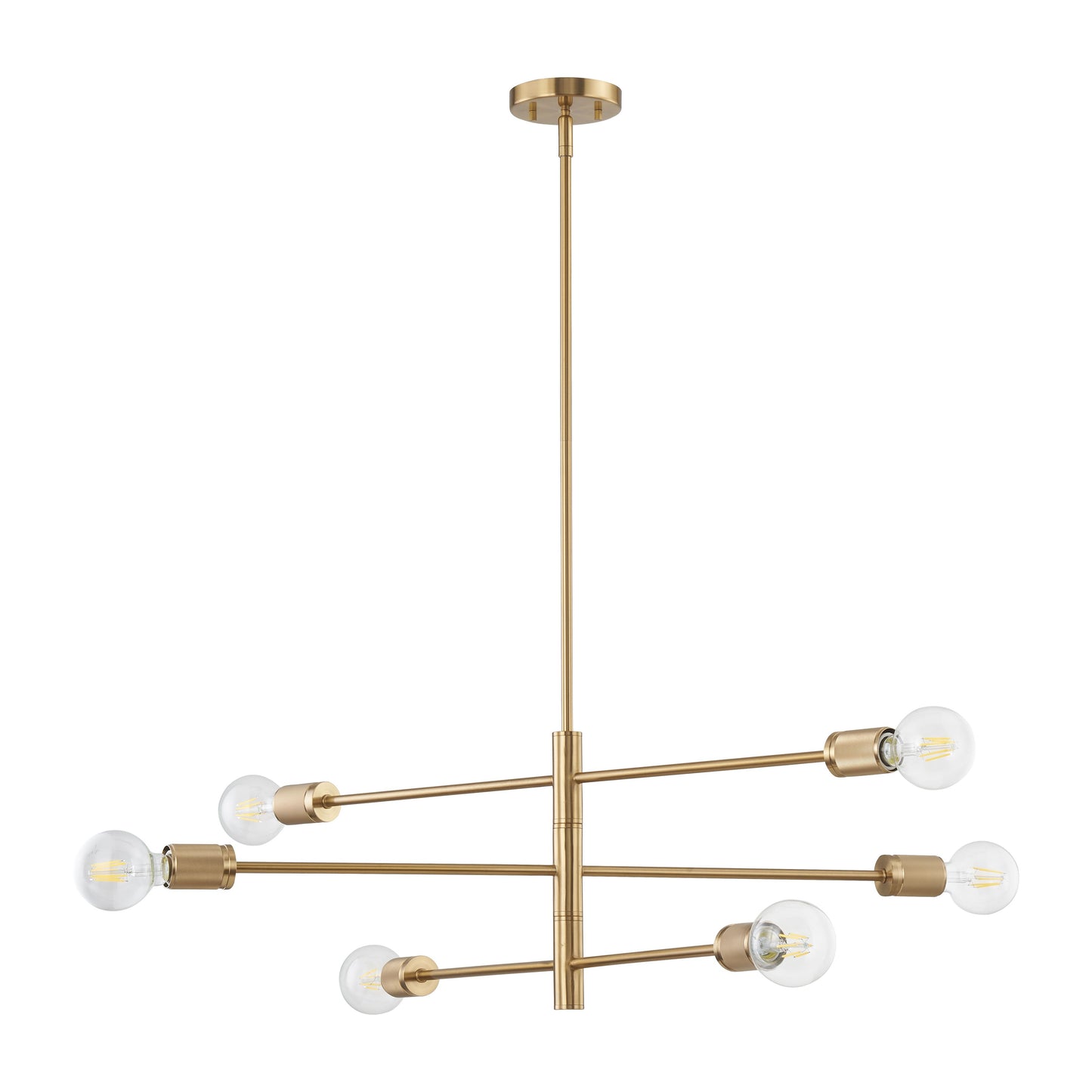 47366/6 - Module 34'' Wide 6-Light Chandelier - Burnished Brass