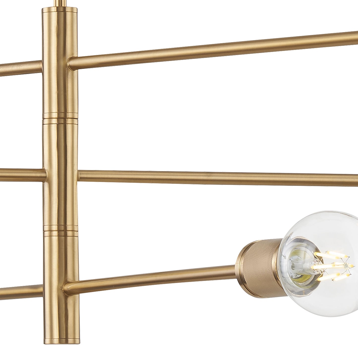 47366/6 - Module 34'' Wide 6-Light Chandelier - Burnished Brass