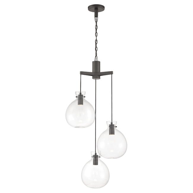 4743-OB-CL - Selina Tiered Globe LED Chandelier - Oil Rubbed Bronze