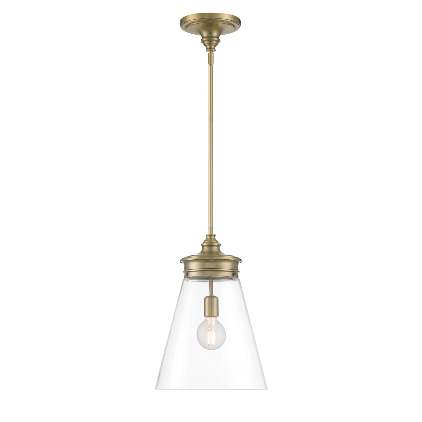 4811-AN-CL - Emma 1-Light Glass Pendant - Polished Nickel