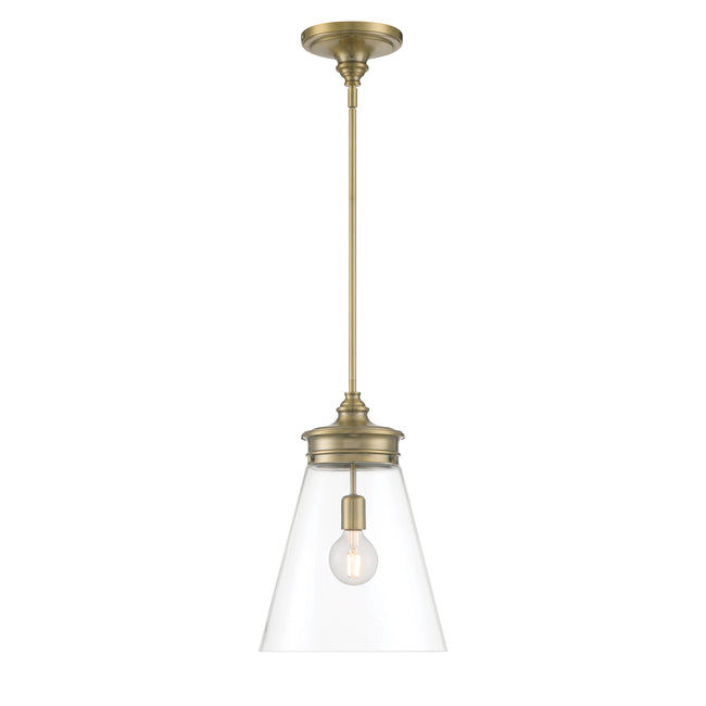 4811-AN-CL - Emma 1-Light Glass Pendant - Polished Nickel