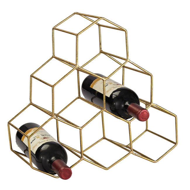 51-026 - Angular Study Wine Rack - Gold