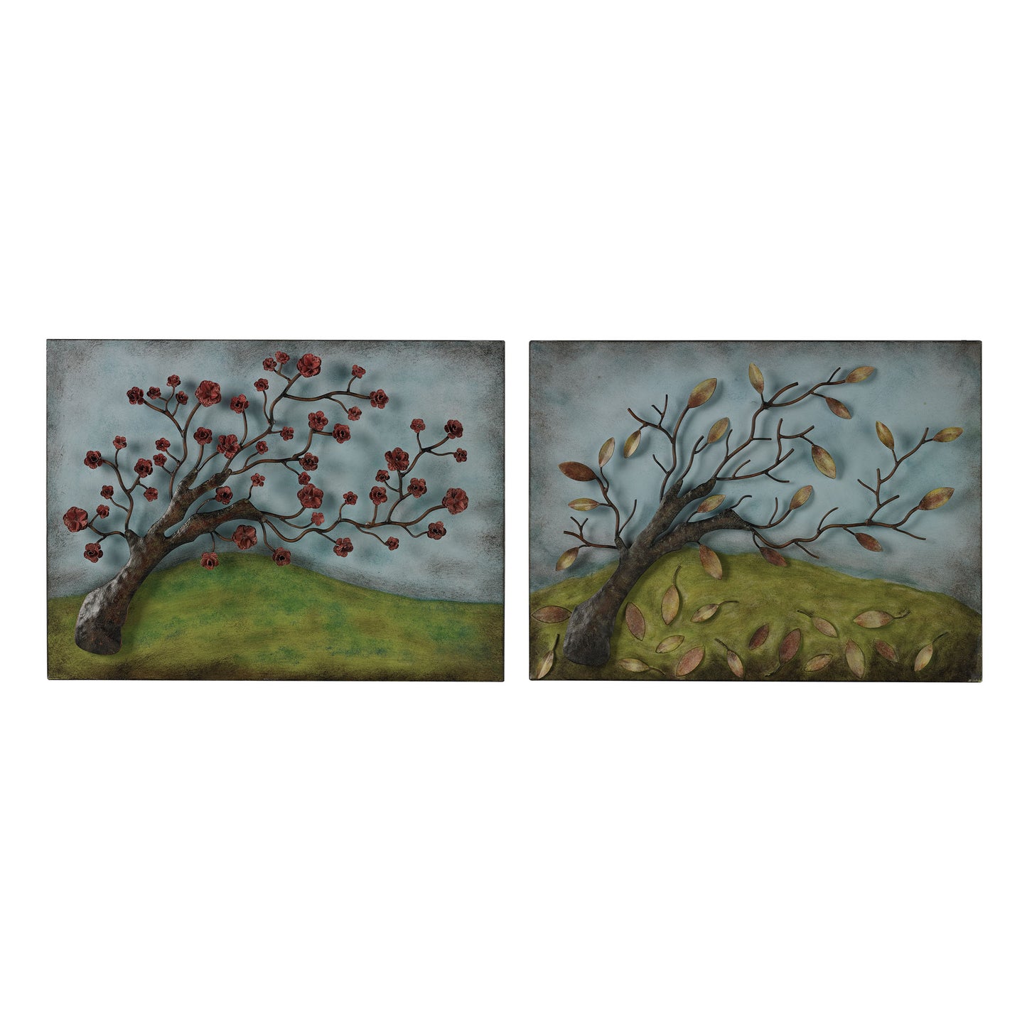 51-10112/S2 - Metal Autumn and Spring Pictures (2-piece Set)