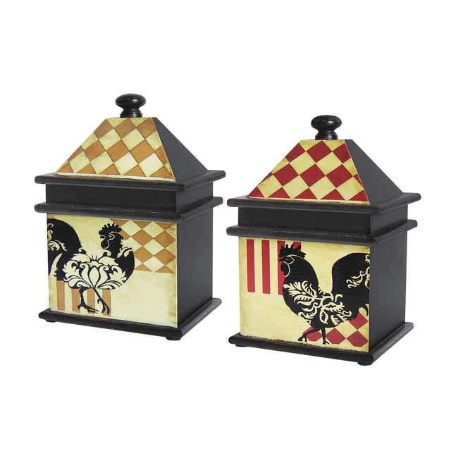 51-9267 - Harlequin Rooster Boxes (Set of 2)