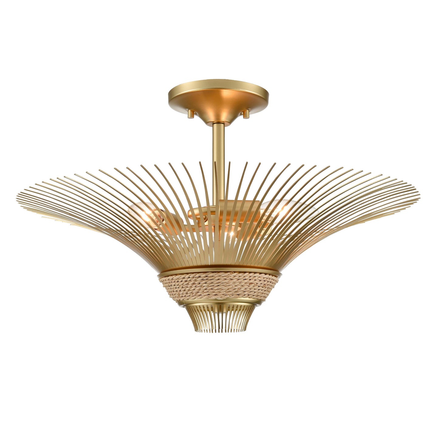 52231/3 - Biscayne Bay 20'' Wide 3-Light Semi Flush Mount - Champagne Gold