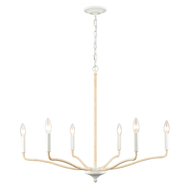 52278/6 - Breezeway 31'' High 6-Light Chandelier - White Coral