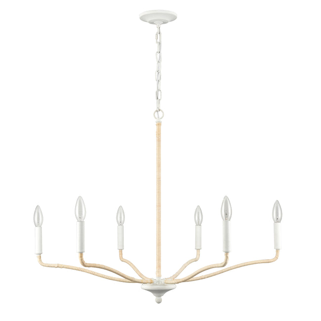 52278/6 - Breezeway 31'' High 6-Light Chandelier - White Coral