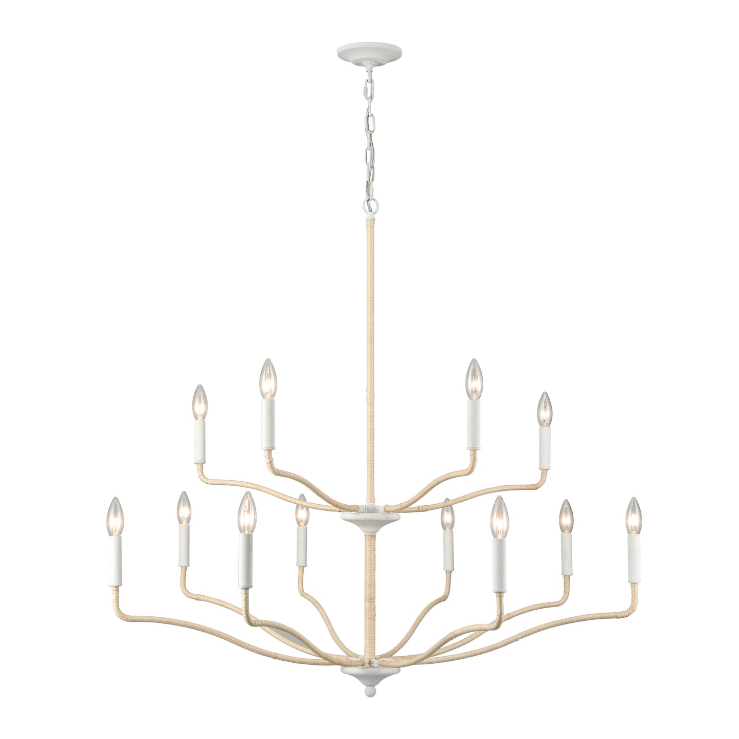 52279/8+4 - Breezeway 40'' Wide 12-Light Chandelier - White Coral