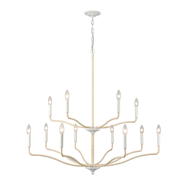 52279/8+4 - Breezeway 40'' Wide 12-Light Chandelier - White Coral