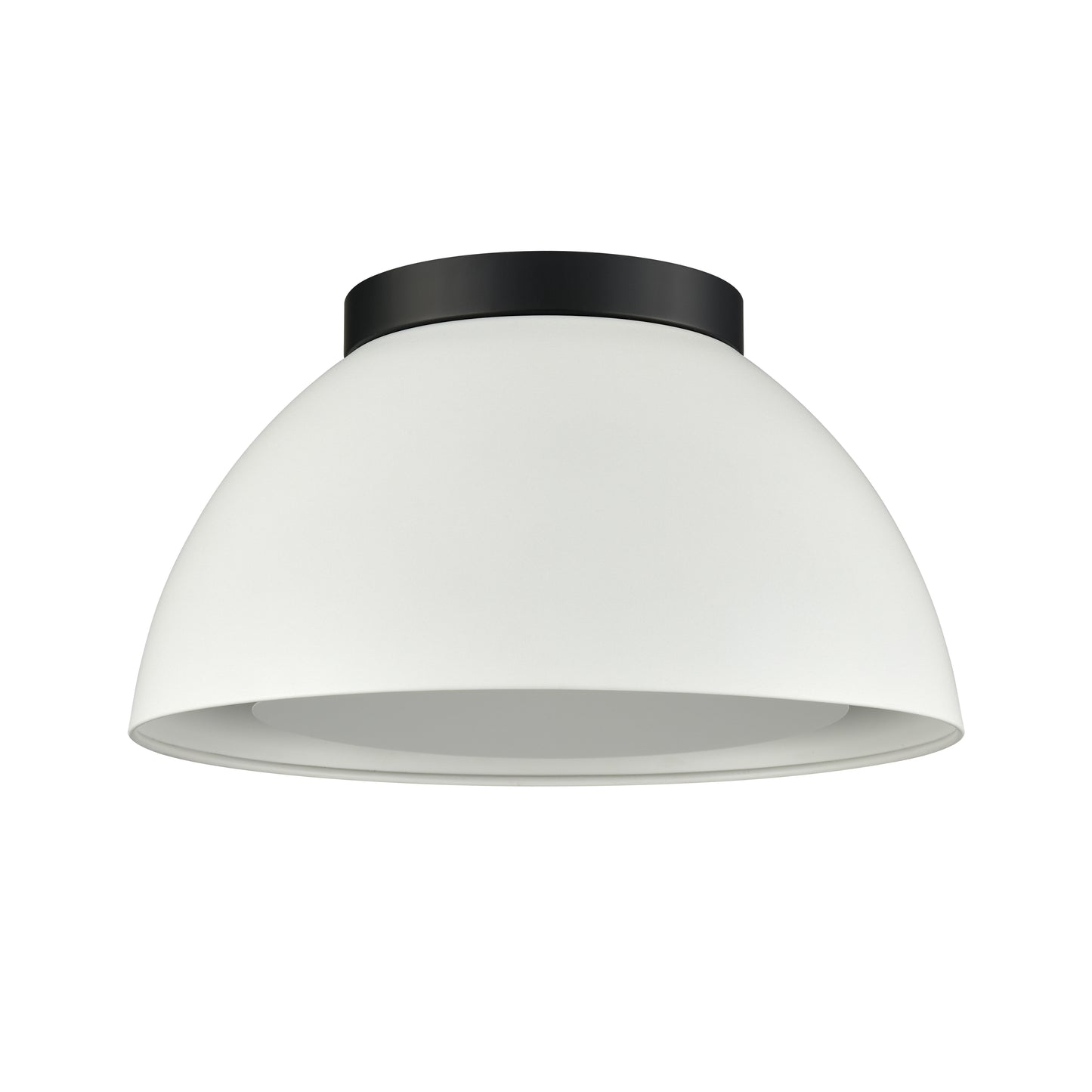 52303/2 - Pelham 10'' Wide 2-Light Flush Mount - Matte Black with Matte White