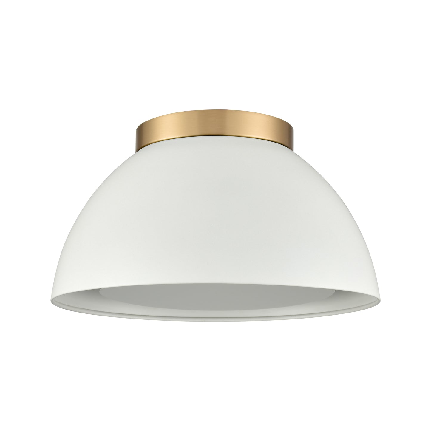 52313/2 - Pelham 10'' Wide 2-Light Flush Mount - Satin Brass with Matte White