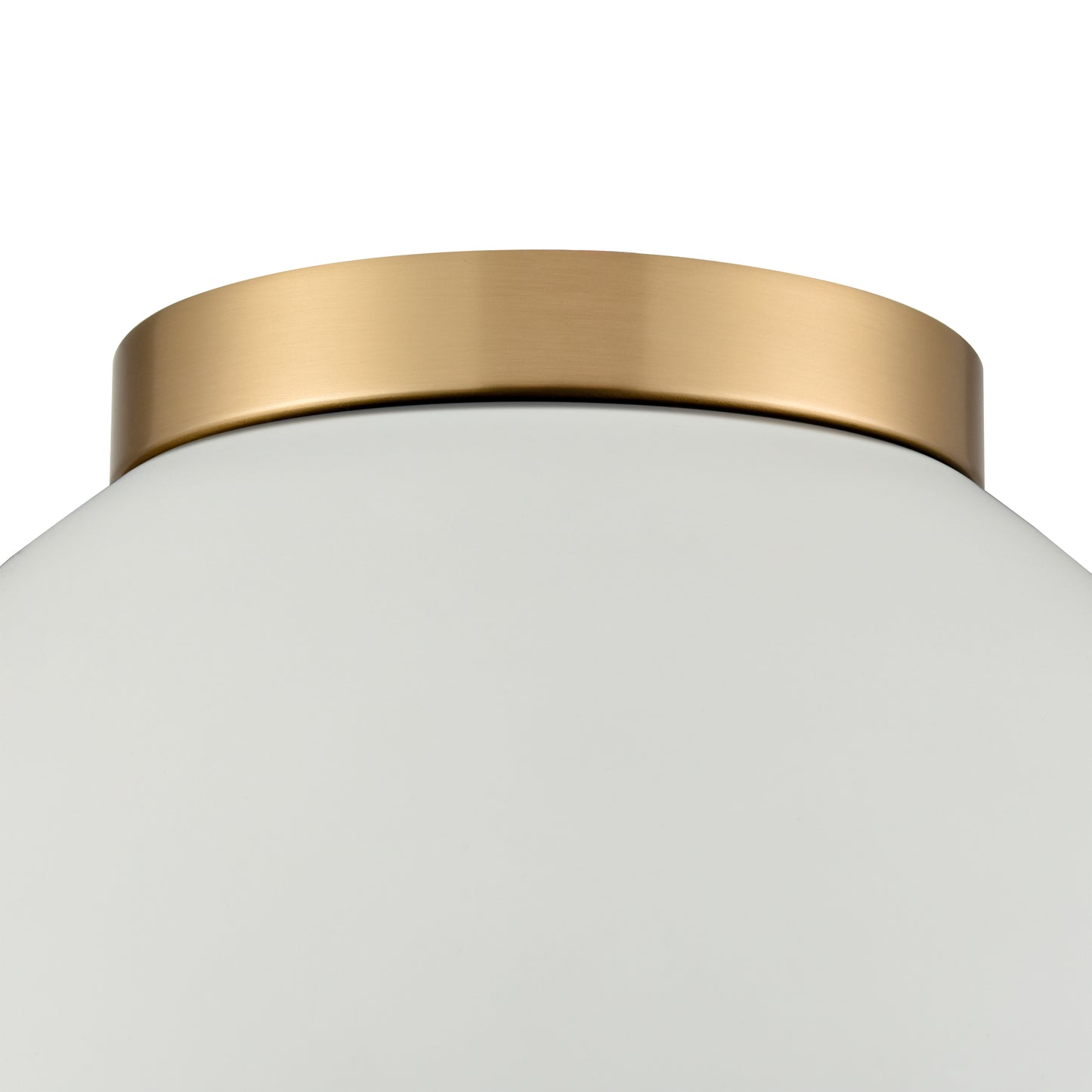 52313/2 - Pelham 10'' Wide 2-Light Flush Mount - Satin Brass with Matte White