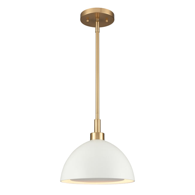 52314/2 - Pelham 10'' Wide 2-Light Pendant - Satin Brass with Matte White