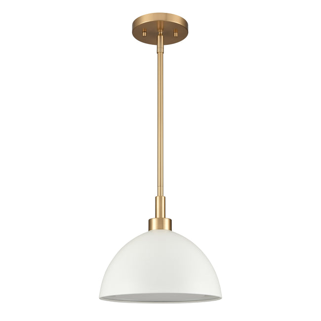 52314/2 - Pelham 10'' Wide 2-Light Pendant - Satin Brass with Matte White