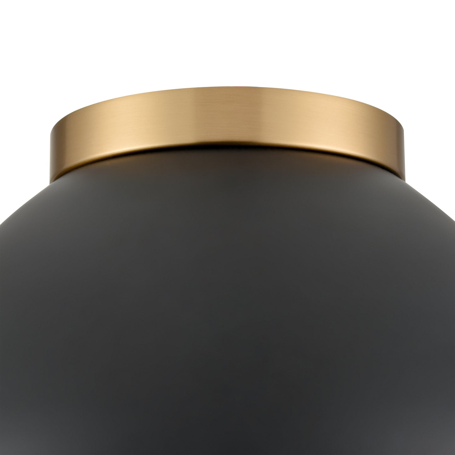 52323/2 - Pelham 10'' Wide 2-Light Flush Mount - Satin Brass with Matte Black