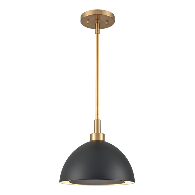 52324/2 - Pelham 10'' Wide 2-Light Pendant - Satin Brass with Matte Black