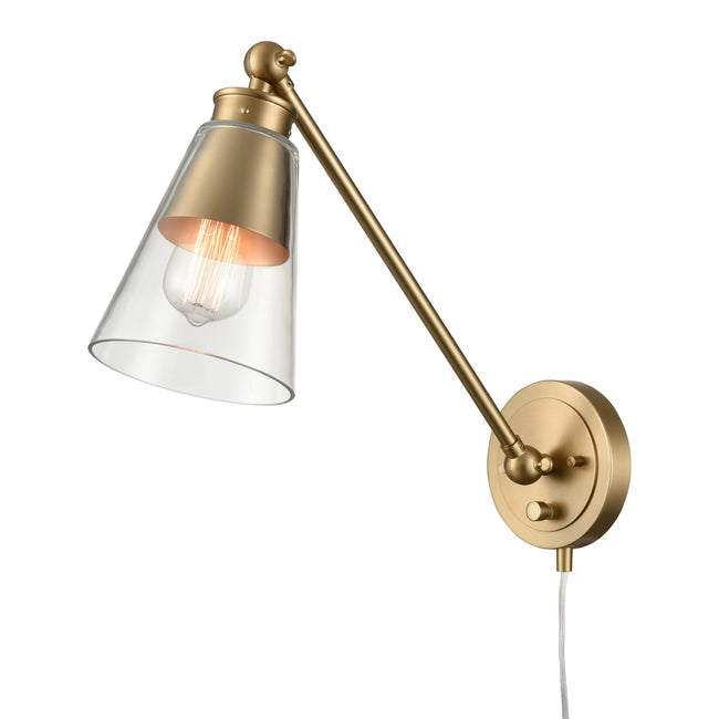 52353/1 - Albany 9.25'' High 1-Light Swingarm Sconce - Brushed Gold