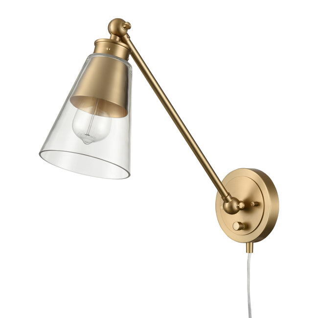 52353/1 - Albany 9.25'' High 1-Light Swingarm Sconce - Brushed Gold