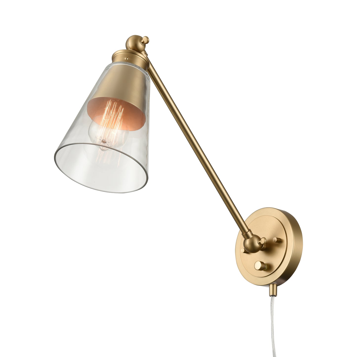 52353/1 - Albany 9.25'' High 1-Light Swingarm Sconce - Brushed Gold