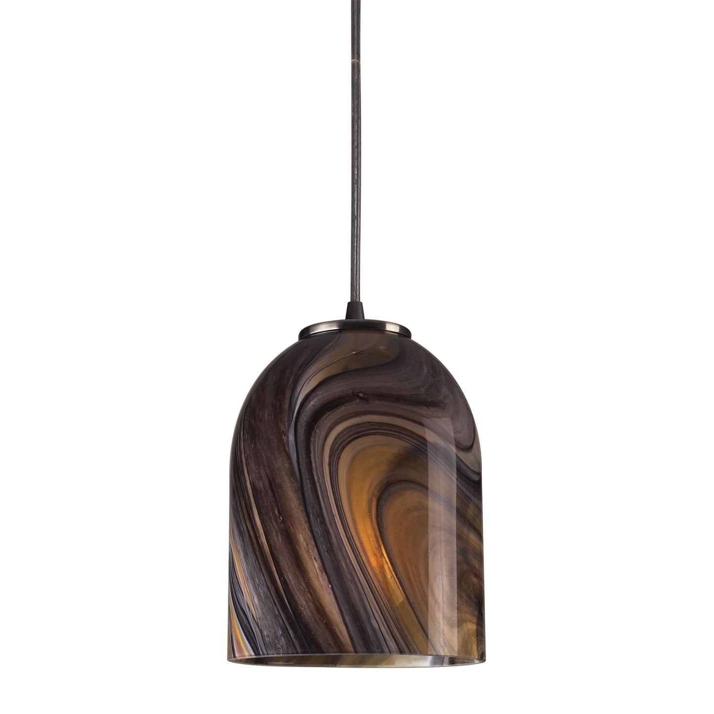 552-1MSW - Swirl 6'' Wide 1-Light Mini Pendant - Satin Nickel