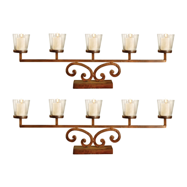 560002/S2 - Prairie Votive Mantle Lighting (Set of 2)