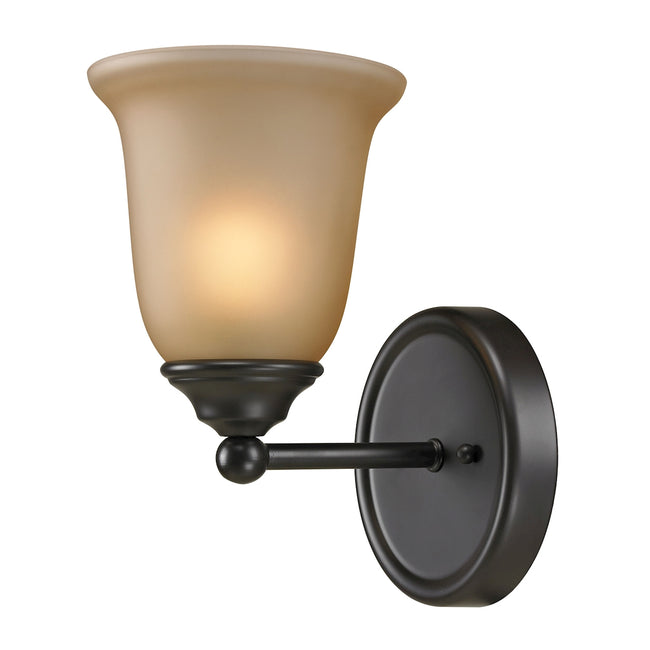 5601BB/10 - Sudbury 1-Light Bath Bar in Oil Rubbed Bronze with Amber Glass