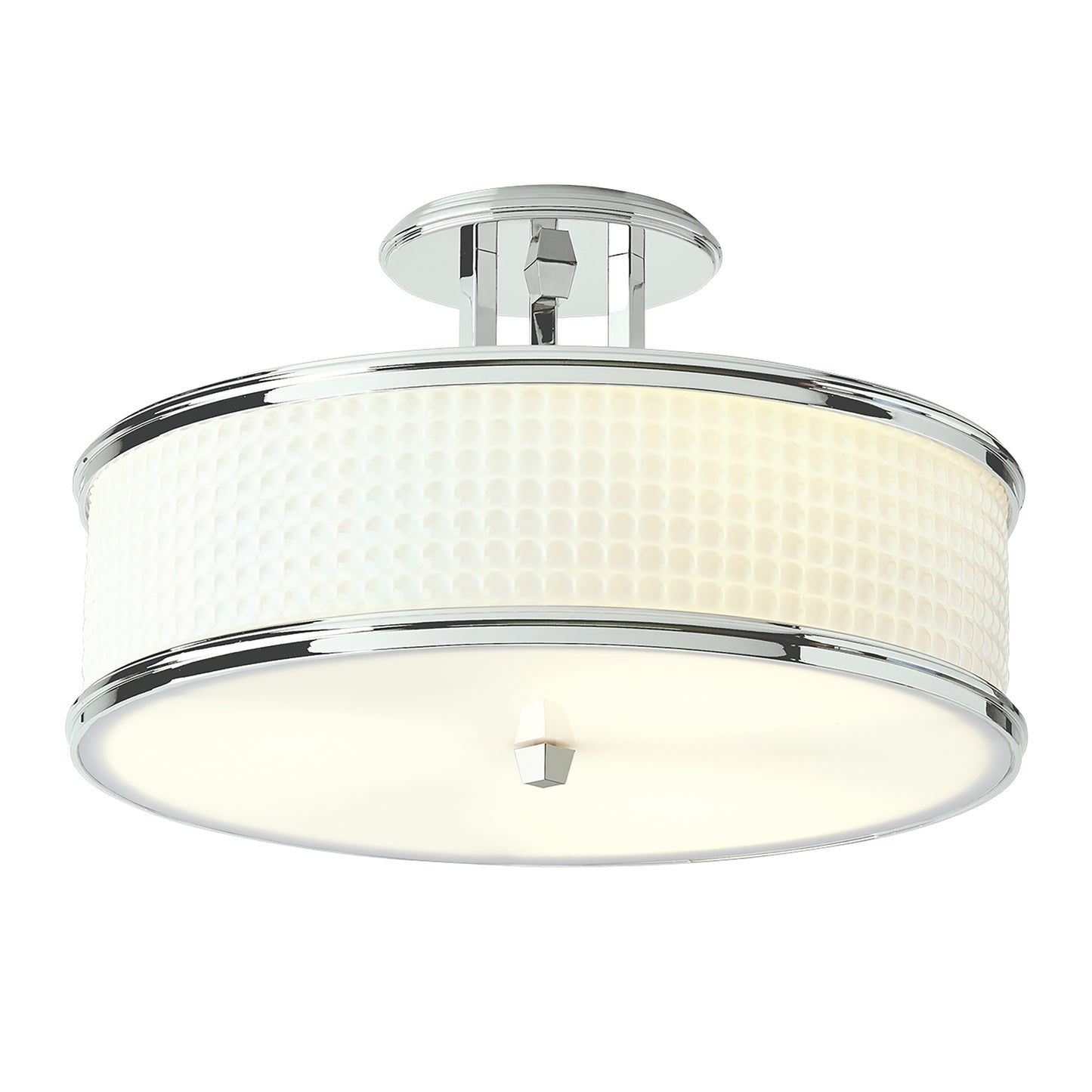 5666-PN-WG - Prism Semi-Flush Mount Light - Polished Nickel