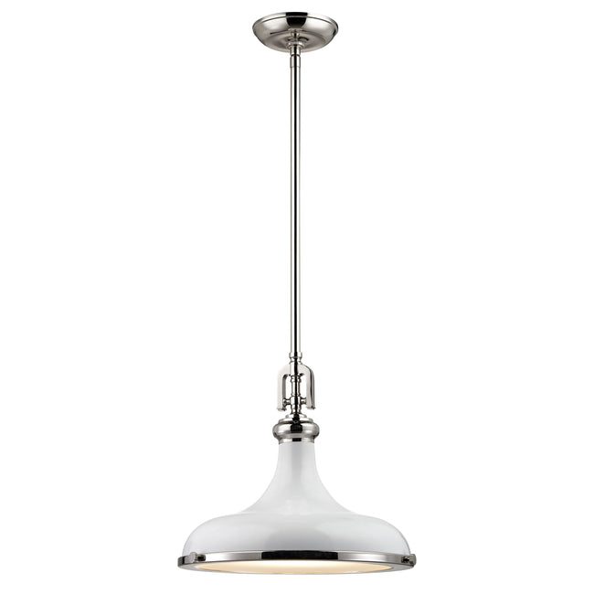 57041/1 - Rutherford 15'' Wide 1-Light Pendant - Gloss White