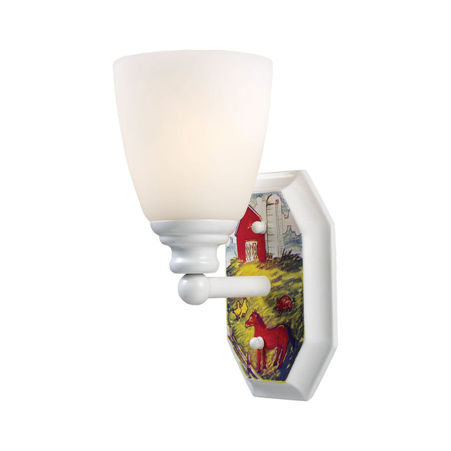 60060-1 - Kidshine 10'' High 1-Light Sconce - White