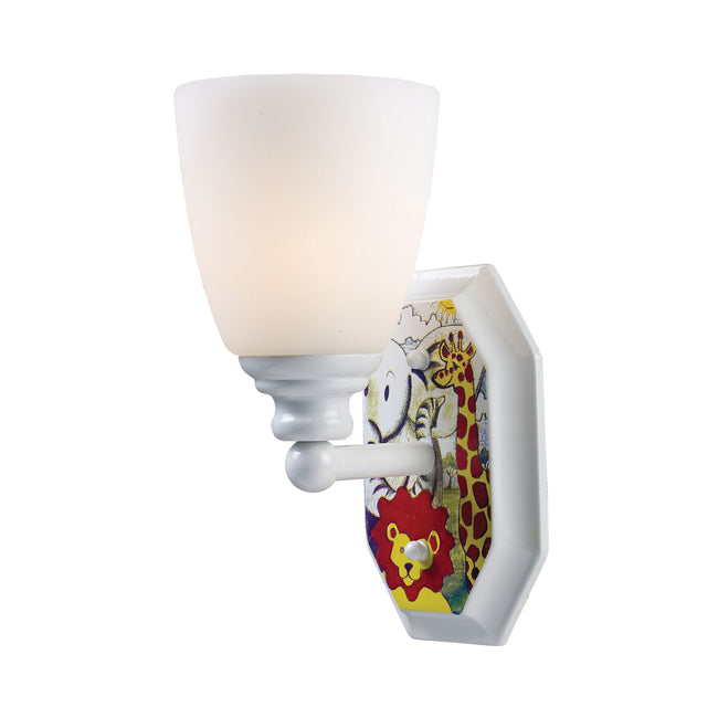 60080-1 - Kidshine 1-Light Sconce At the Zoo in White