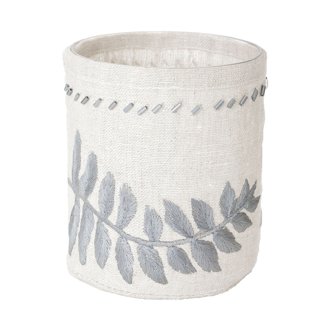 625032 - Linen Silver Stitched Fern Votive-s