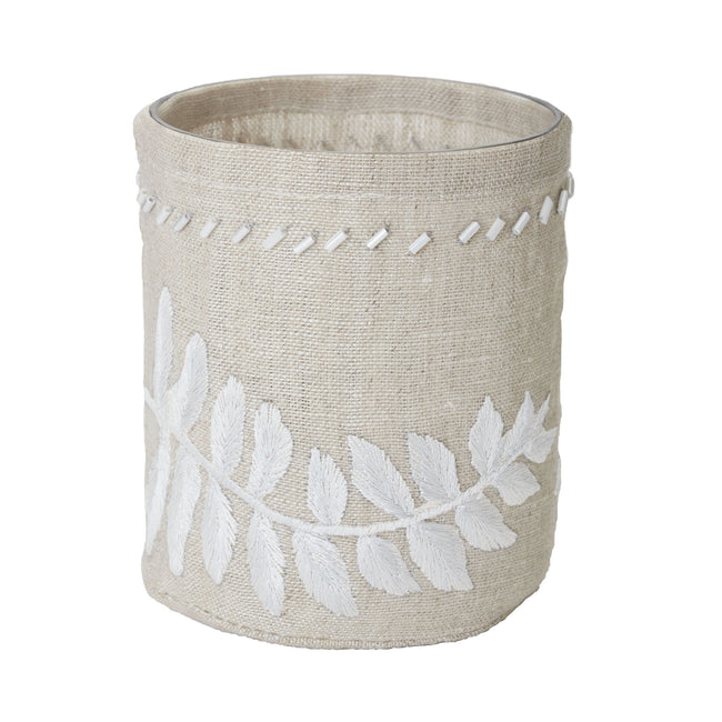 625044 - Linen Silver Stitched Fern Votive-s