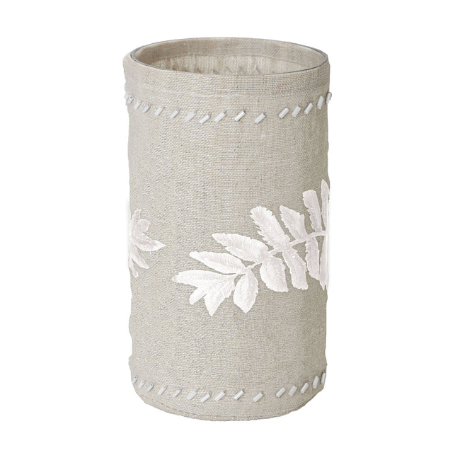 625045 - Linen Silver Stitched Fern Votive-l