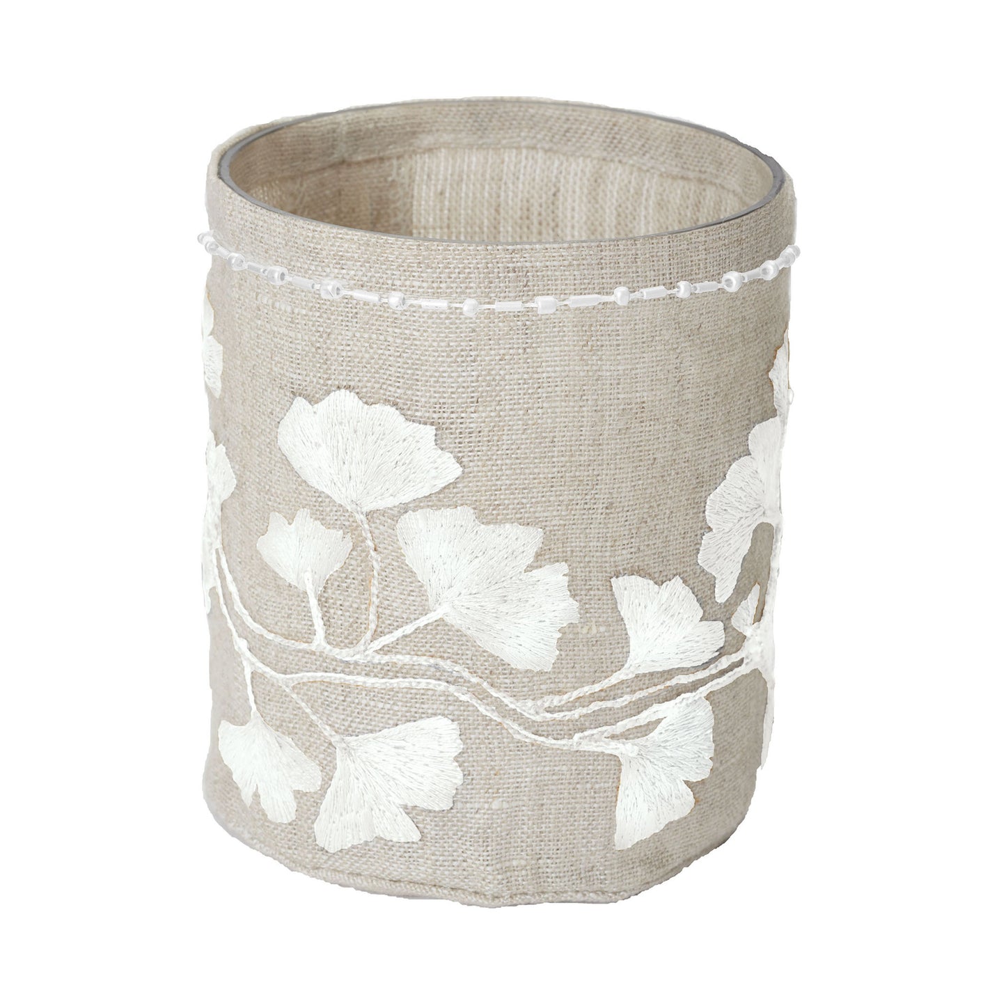 625046 - Linen Silver Stitched Ginkgo-sm