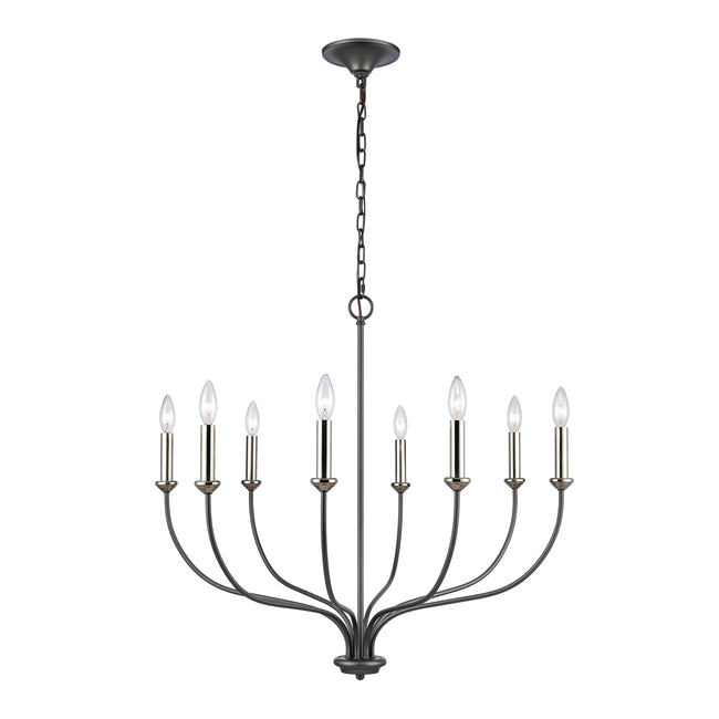 63097/8 - Madeline 32.5'' Wide 8-Light Chandelier - Dark Gray