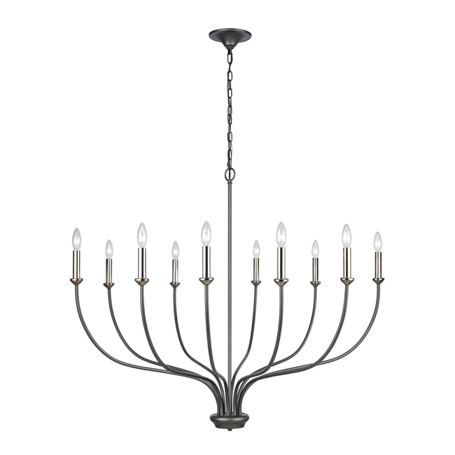 63098/10 - Madeline 45'' Wide 10-Light Chandelier - Dark Gray