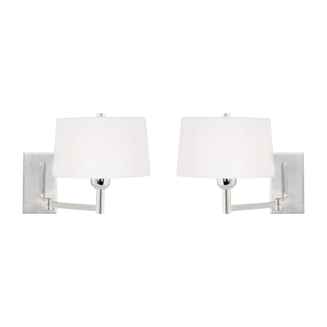 630SN/S2 - Satin Nickel 1-Light Swingarm Wall Lamps (Set of 2)