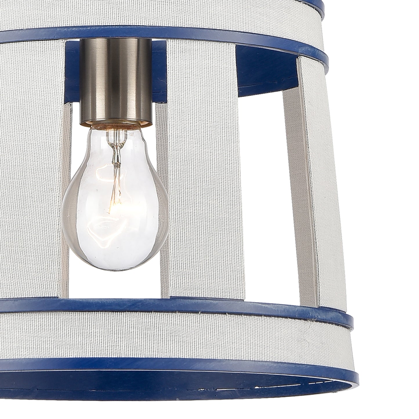 63116/1 - White Burlap 10'' Wide 1-Light Pendant - Ocean Blue