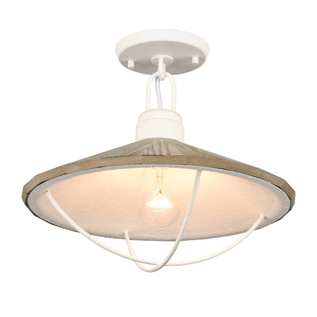 63155/1 - Cape May 14'' Wide 1-Light Semi Flush Mount - White Coral