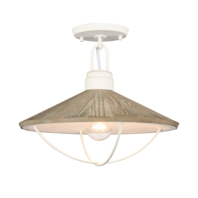 63155/1 - Cape May 14'' Wide 1-Light Semi Flush Mount - White Coral