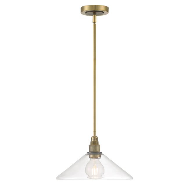 6331-ANOB-CL - Charis Single Light Pendant - Antique Brass with Oil Rubbed Bronze