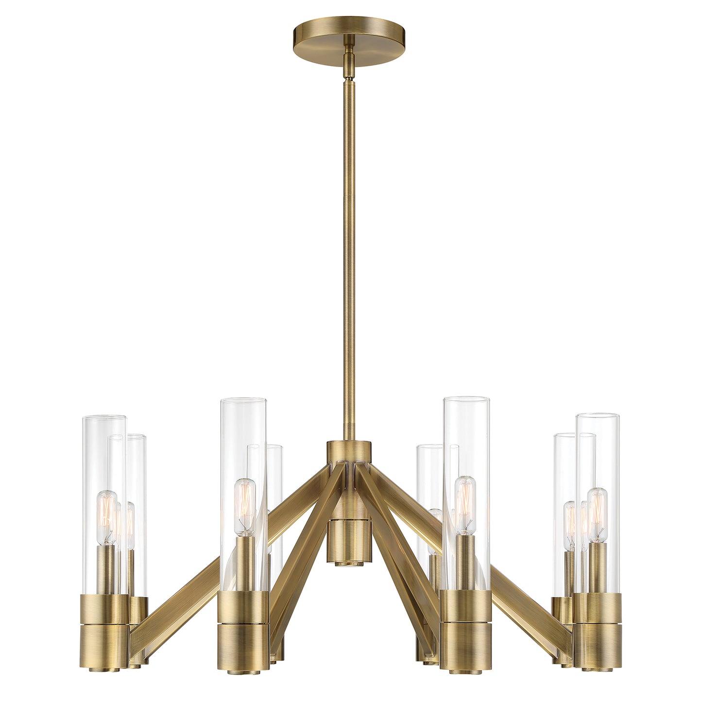 6518-AN-CL - Rohe Chandelier - Aged Brass