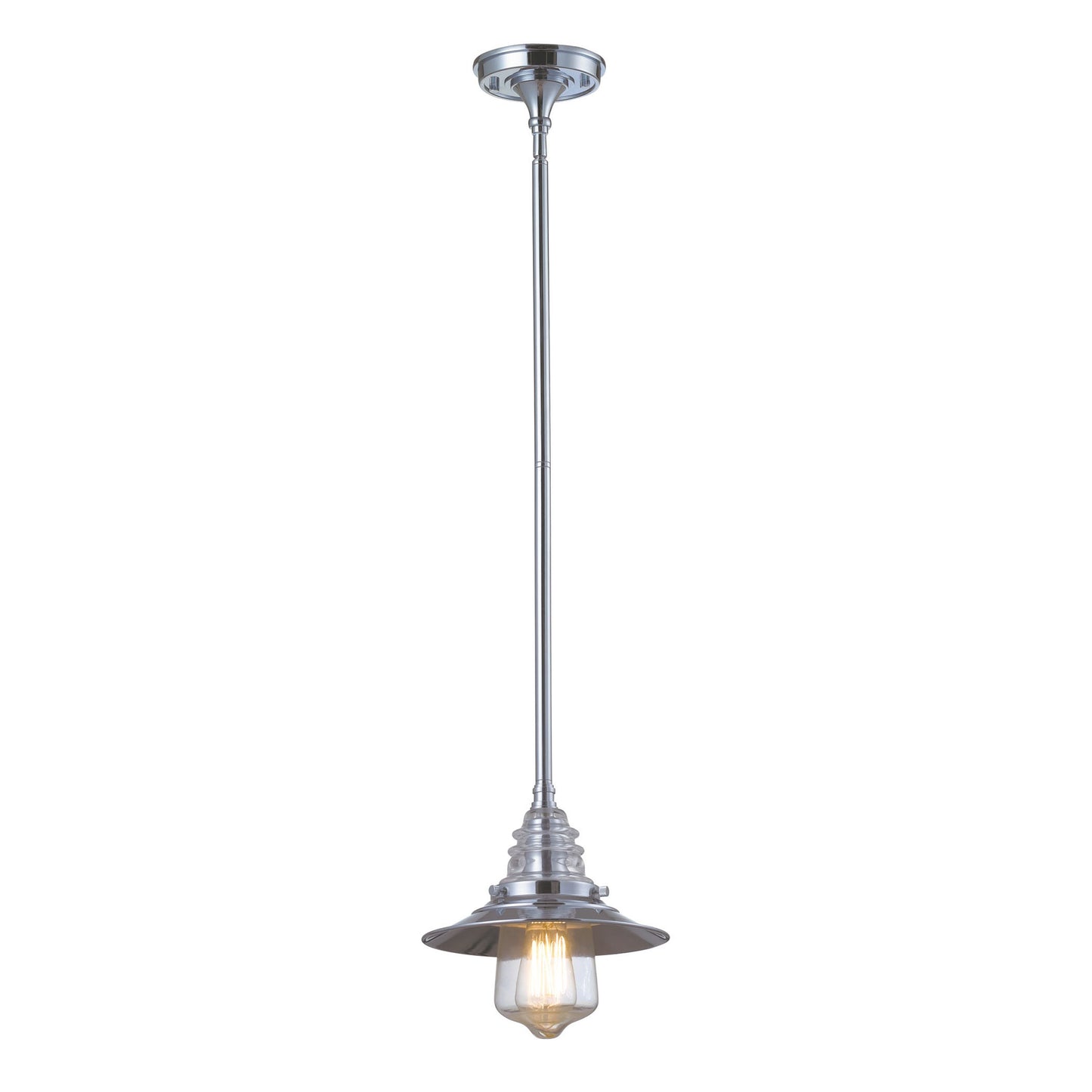 66807-1 - Insulator Glass 1-Light Pendant in Polished Chrome