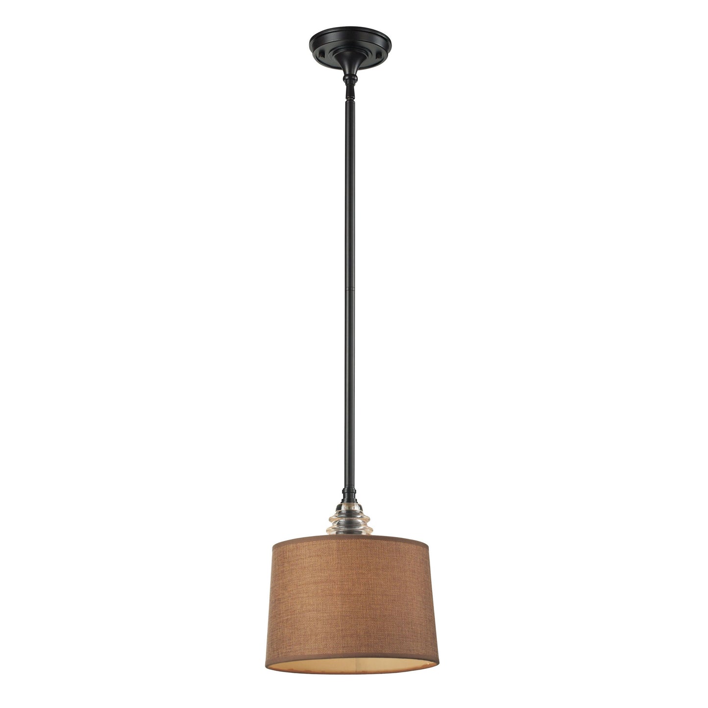 66819-1 - Insulator Glass 1-Light Pendant in Oiled Bronze