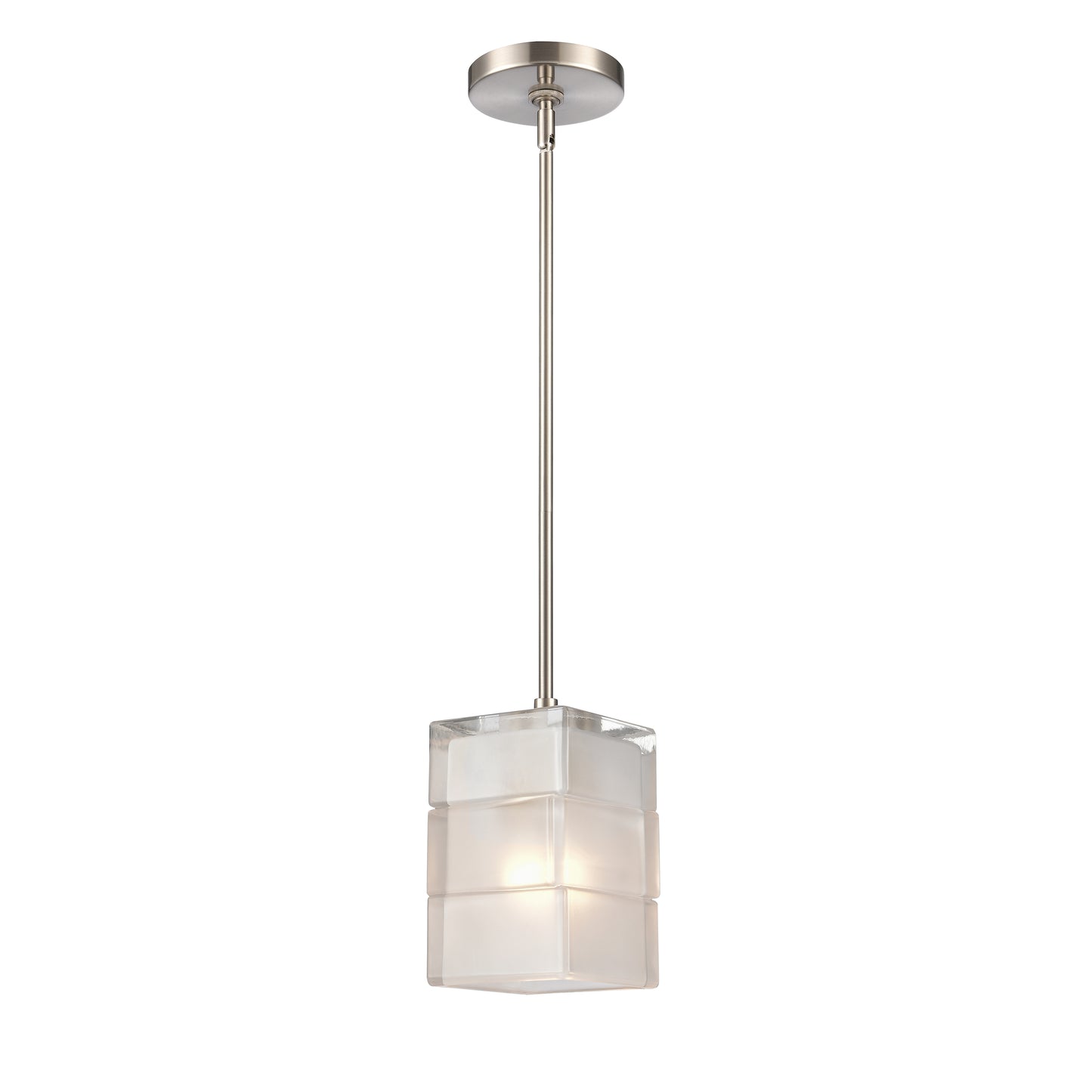 67865/1 - Ice Blocks 6'' Wide 1-Light Mini Pendant - Satin Nickel